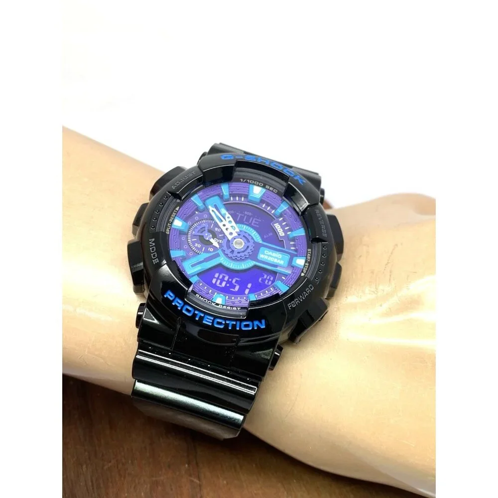 Casio G-Shock Men’s Watch GA110HC Quartz Gold Black Blue Purple Resin 5146 48mm